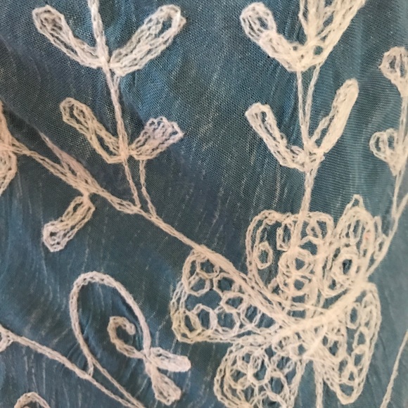 NWT Chambray Denim fringe festival beach rayon - Picture 6 of 7